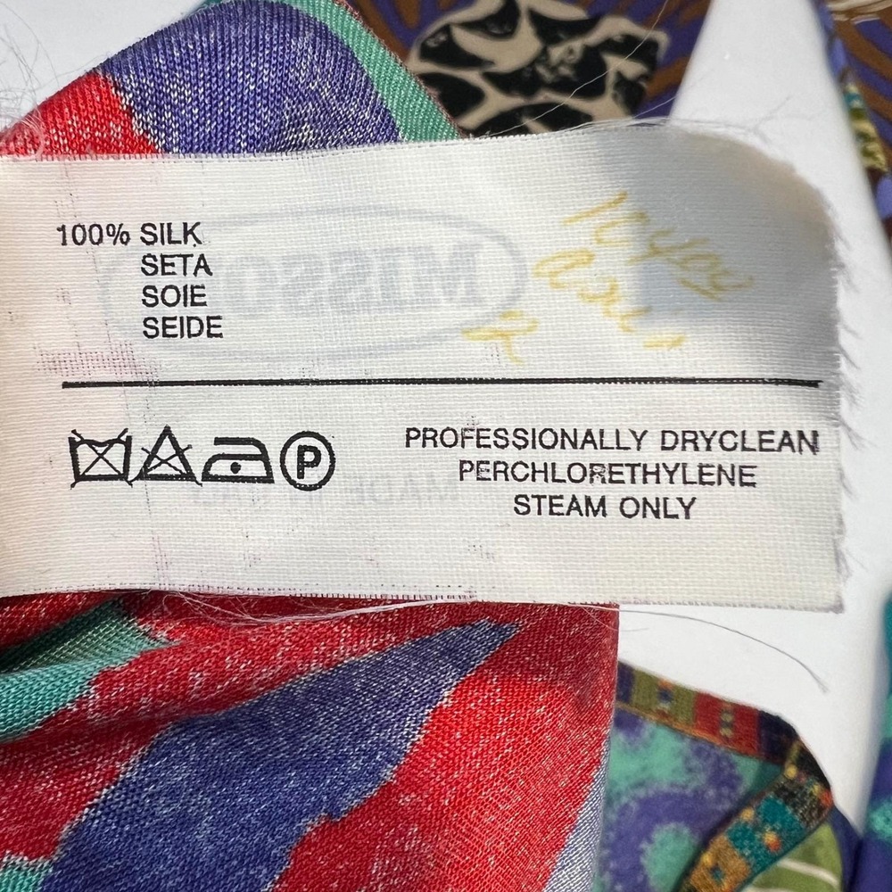 Missoni Silk Jersey Patchwork Knit Top Pants Set Vibrant Late 80s VTG 46/12–14 - Picture 9 of 12